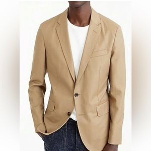 J. Crew Mens Sport Coat Khaki 2 Button Blazer 100% Cotton Size Large